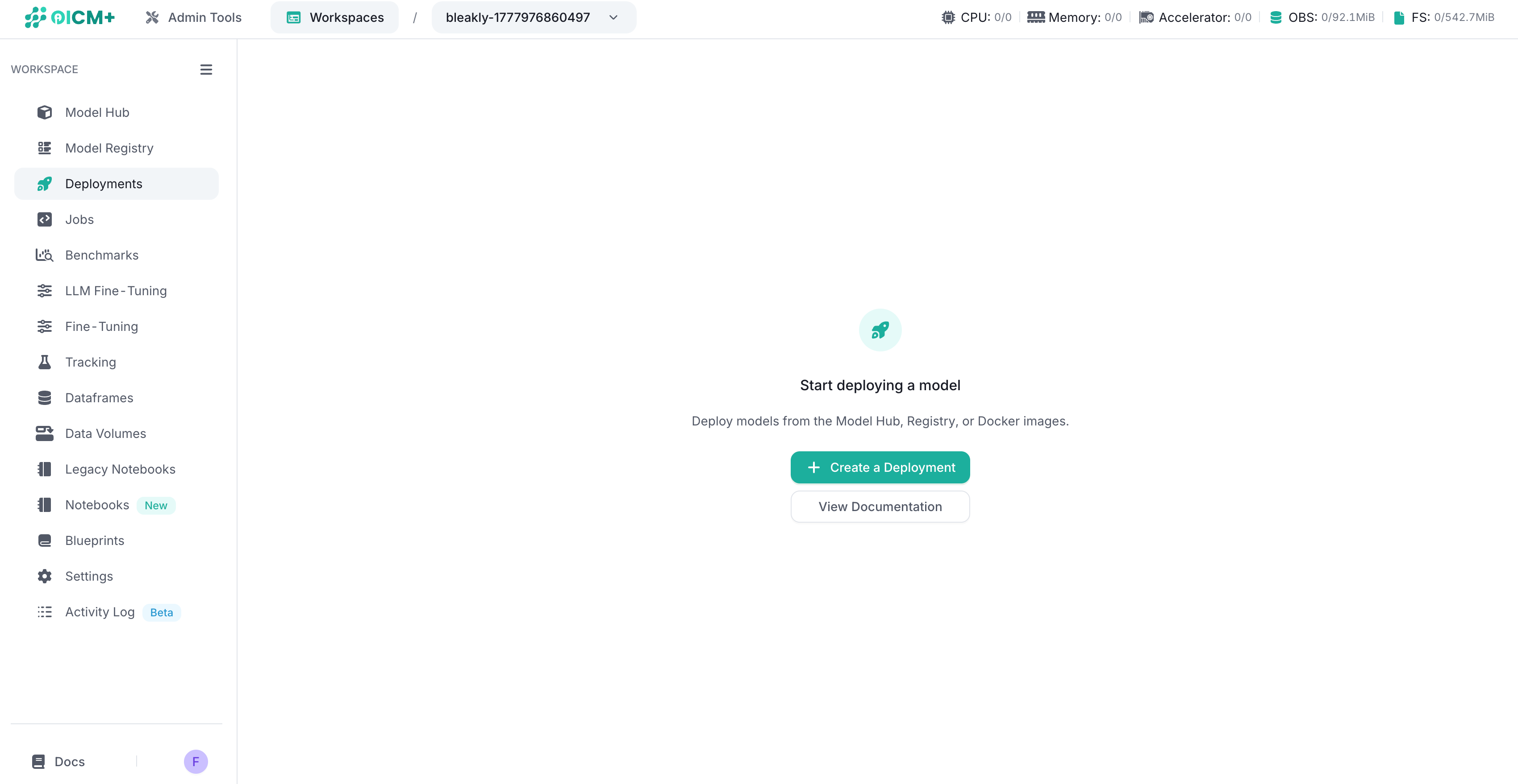 Model Deployments Dashboard