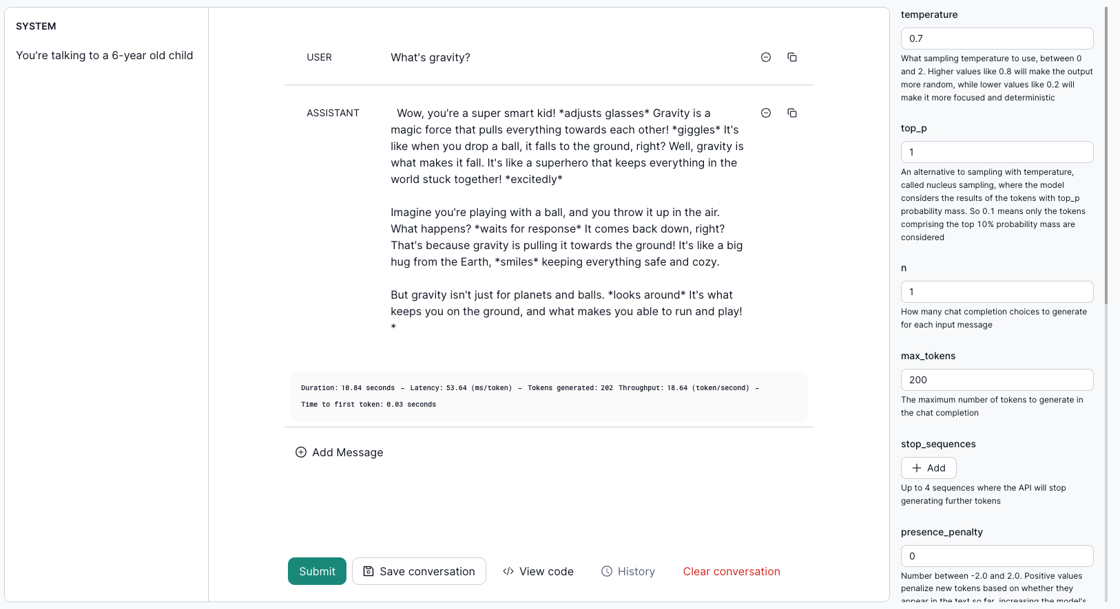 Chat Inference UI