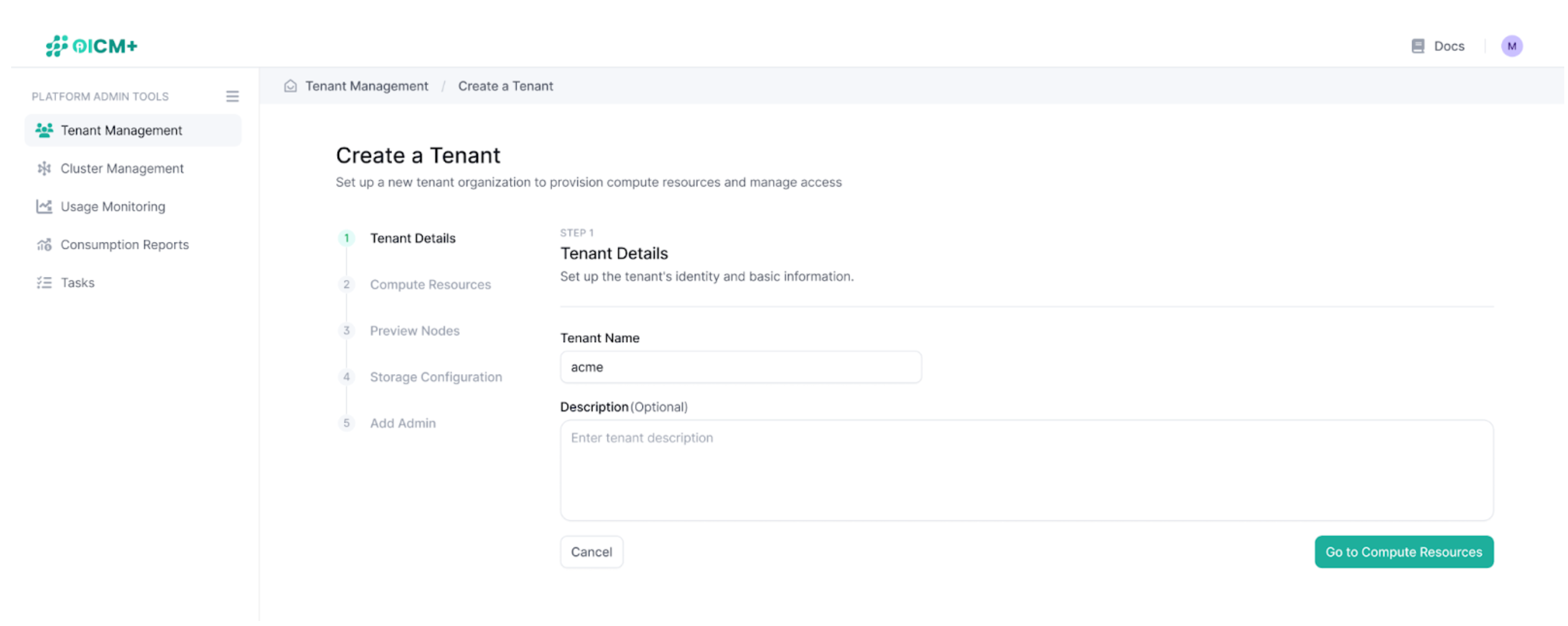 Tenant Details